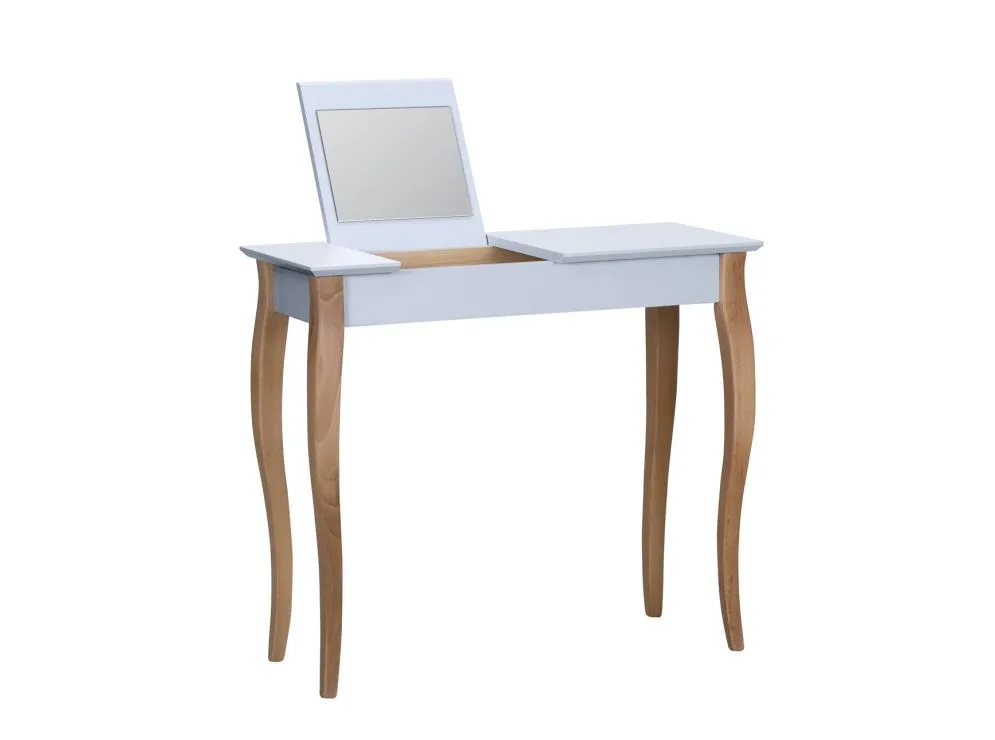 Toaletka z lustrem LILLO 85 cm jasnoszara w stylu skandynawskim | MIRAT. styl SKANDYNAWSKI