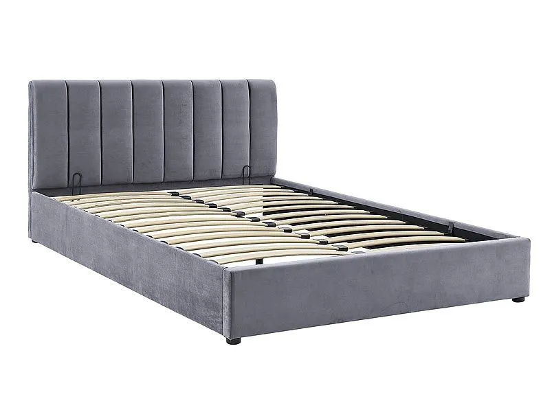 Łóżko tapicerowane MONTREAL VELVET 160 szare w stylu glamour | MIRAT. styl GLAMOUR