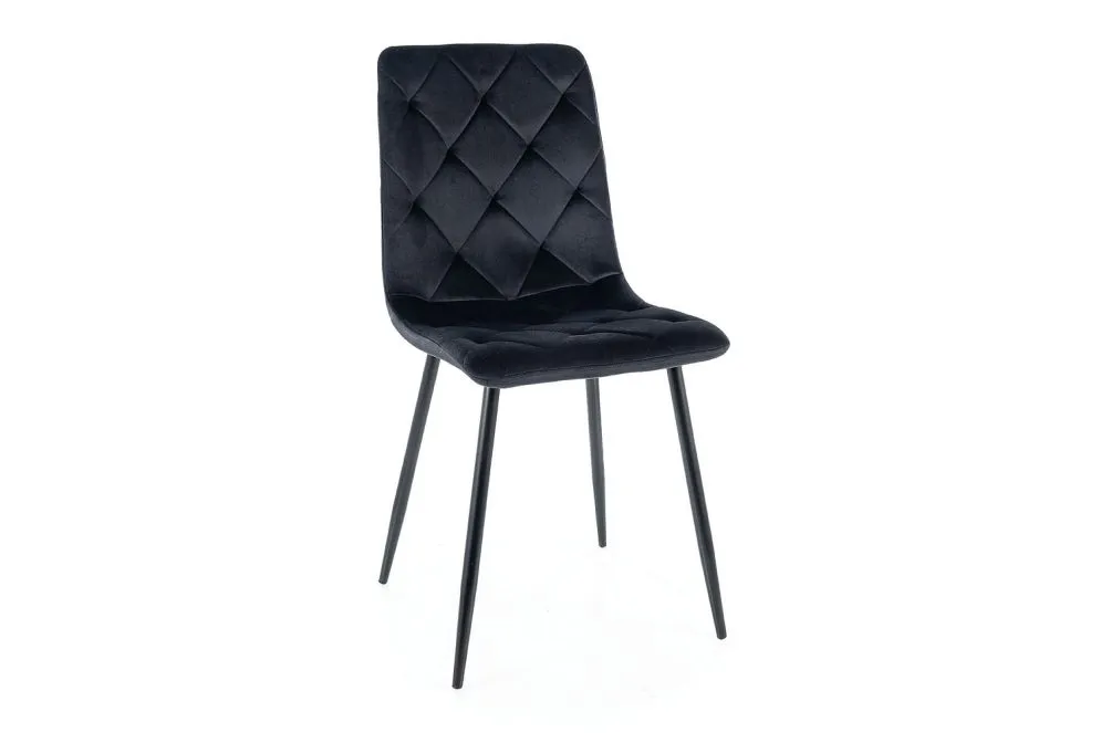 Krzesło tapicerowane JERRY VELVET czarne do salonu I sklep meblowy MIRAT. styl GLAMOUR, LOFT