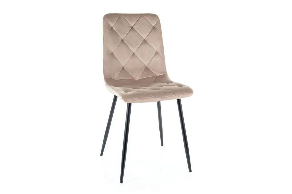 Krzesło tapicerowane JERRY VELVET ciemnobeżowe w stylu loft I sklep meblowy MIRAT. styl GLAMOUR, LOFT