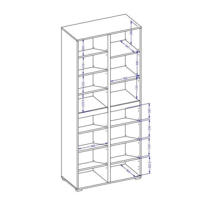 Szafa CROSS 3D 80cm congo/czarna z półkami dwudrzwiowa I sklep meblowy MIRAT. kolekcja HV-CROSS