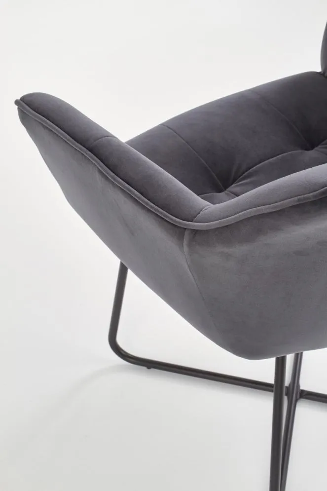 Krzesło K377 VELVET szare na nietypowej podstawie | MIRAT.