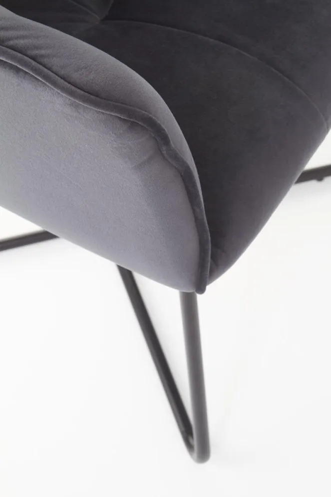 Krzesło K377 VELVET szare na nietypowej podstawie | MIRAT.