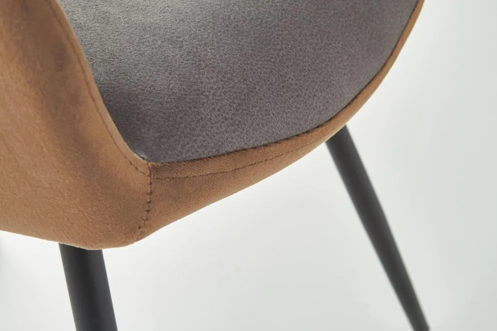 Krzesło K392 VELVET ciemno szare/brązowe tapicerowane aksamitem | MIRAT.