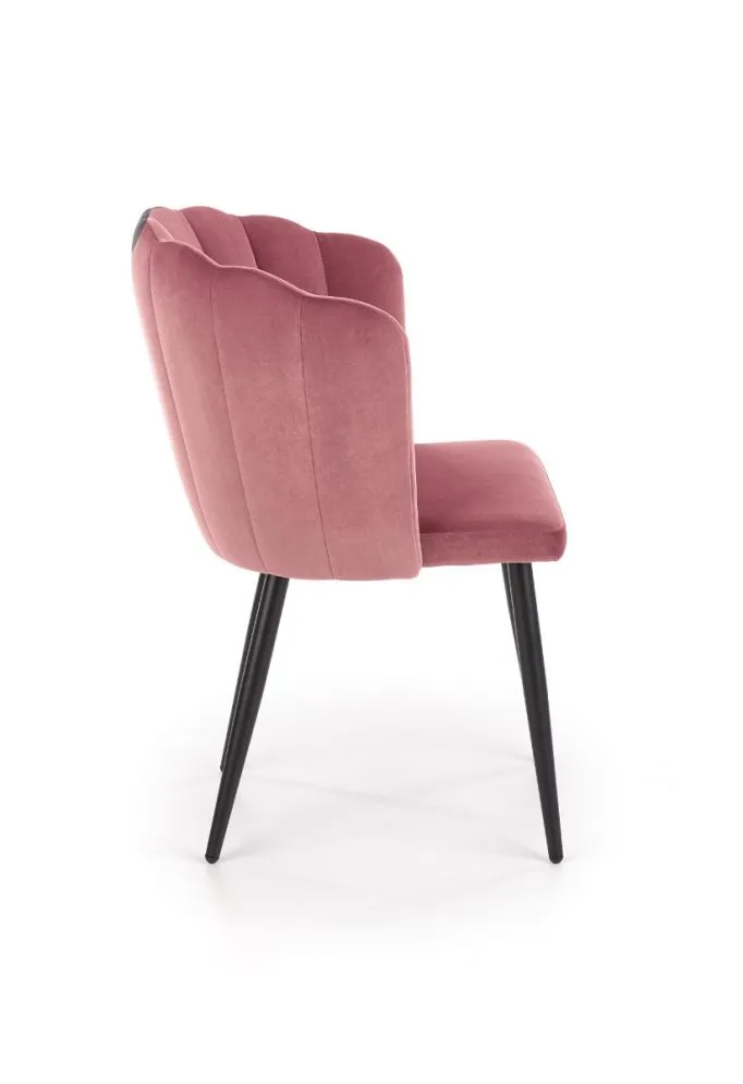 Krzesło K386 VELVET różowe z przeszyciami w stylu glamour | MIRAT.