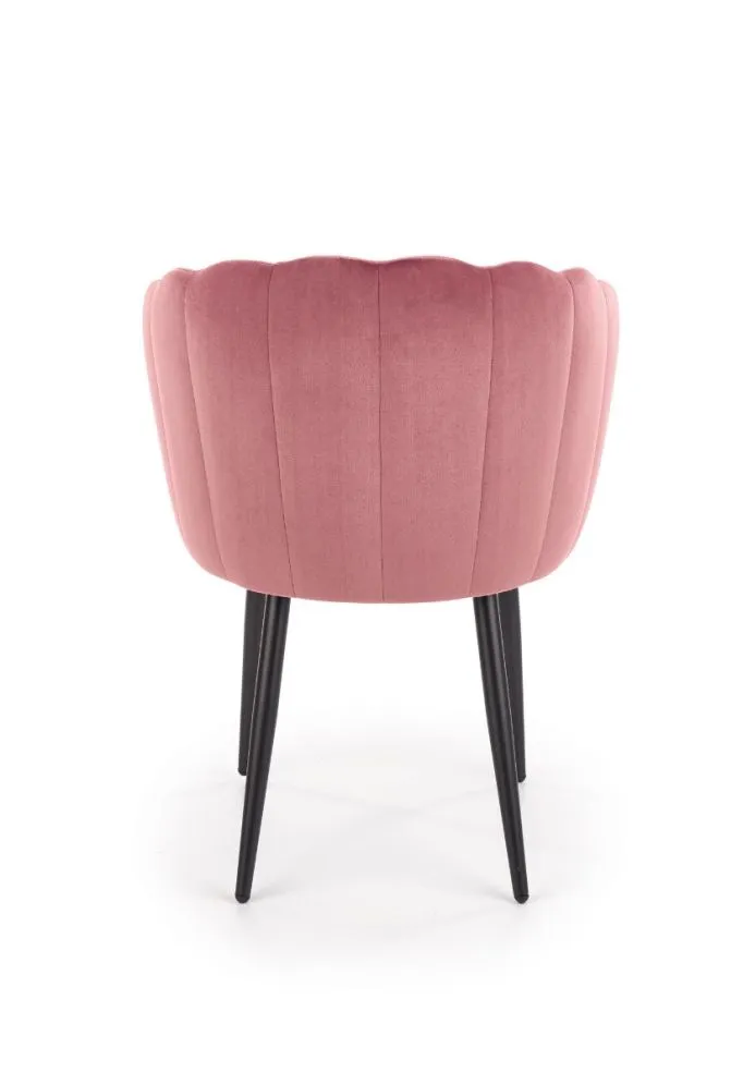 Krzesło K386 VELVET różowe z przeszyciami w stylu glamour | MIRAT.