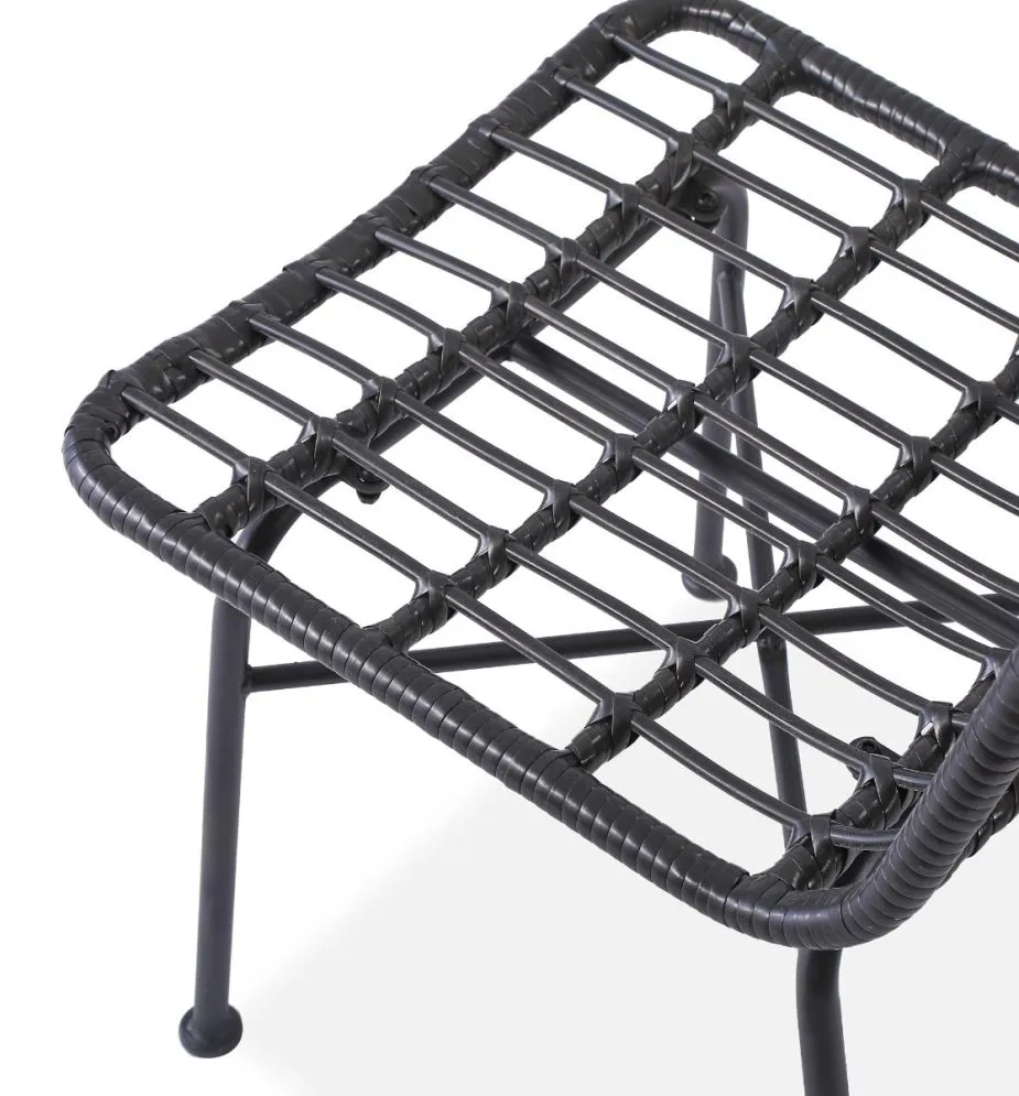 Ogrodowe krzesło K-401 rattanowe na metalowej podstawie czarne | MIRAT. w stylu LOFT, VINTAGE kolekcja