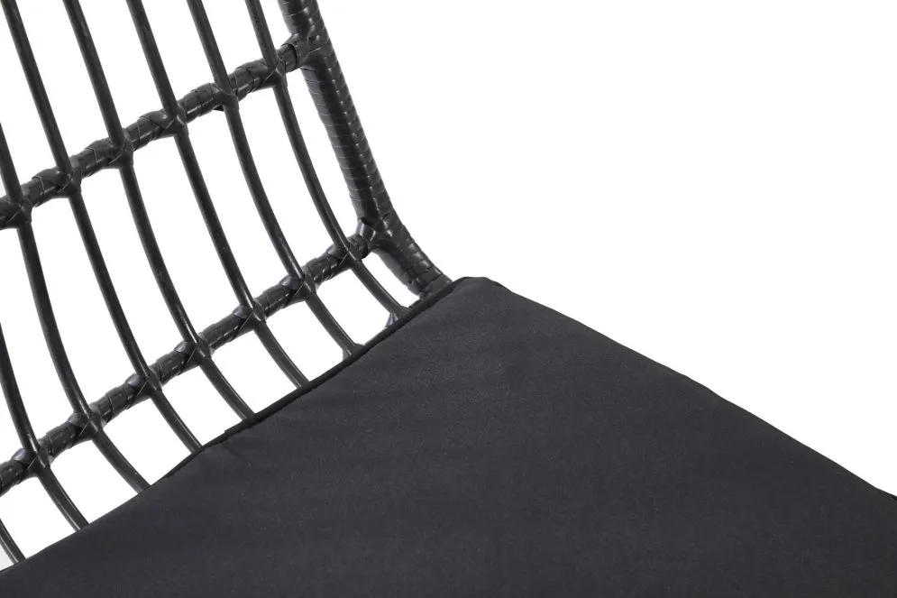 Ogrodowe krzesło K-401 rattanowe na metalowej podstawie czarne | MIRAT. w stylu LOFT, VINTAGE kolekcja