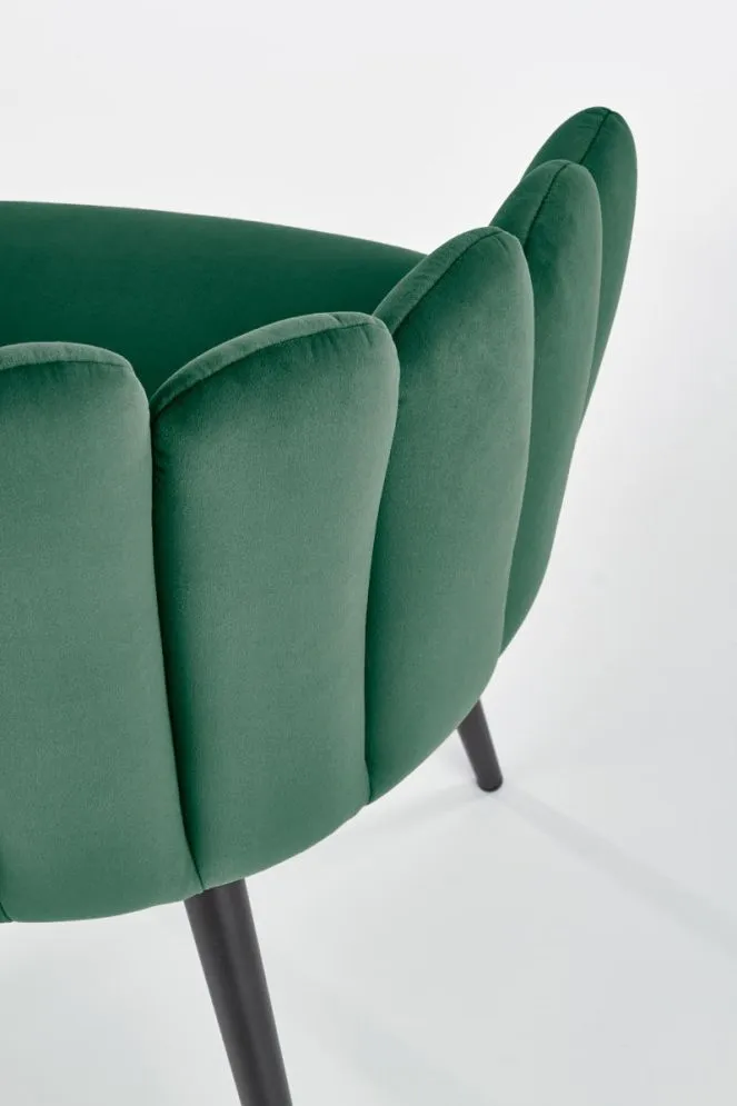 Krzesło K410 ciemnozielone tapicerowane w stylu glamour | MIRAT. styl GLAMOUR