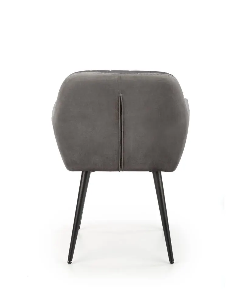 Krzesło K429 VELVET szare z podłokietnikami do jadalni | MIRAT. styl GLAMOUR, LOFT