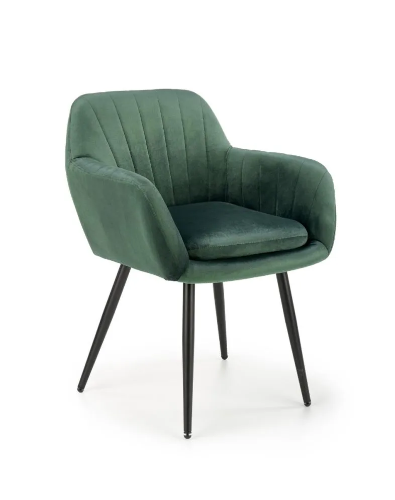 Krzesło K429 VELVET ciemnozielone tapicerowane aksamitem | MIRAT. styl GLAMOUR, LOFT