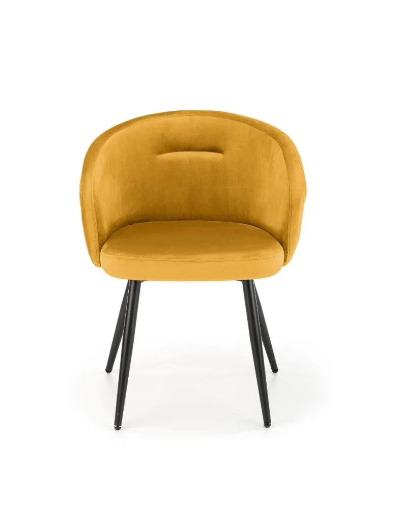 Krzesło K430 VELVET musztardowe tapicerowane aksamitem | MIRAT. w stylu GLAMOUR, LOFT kolekcja