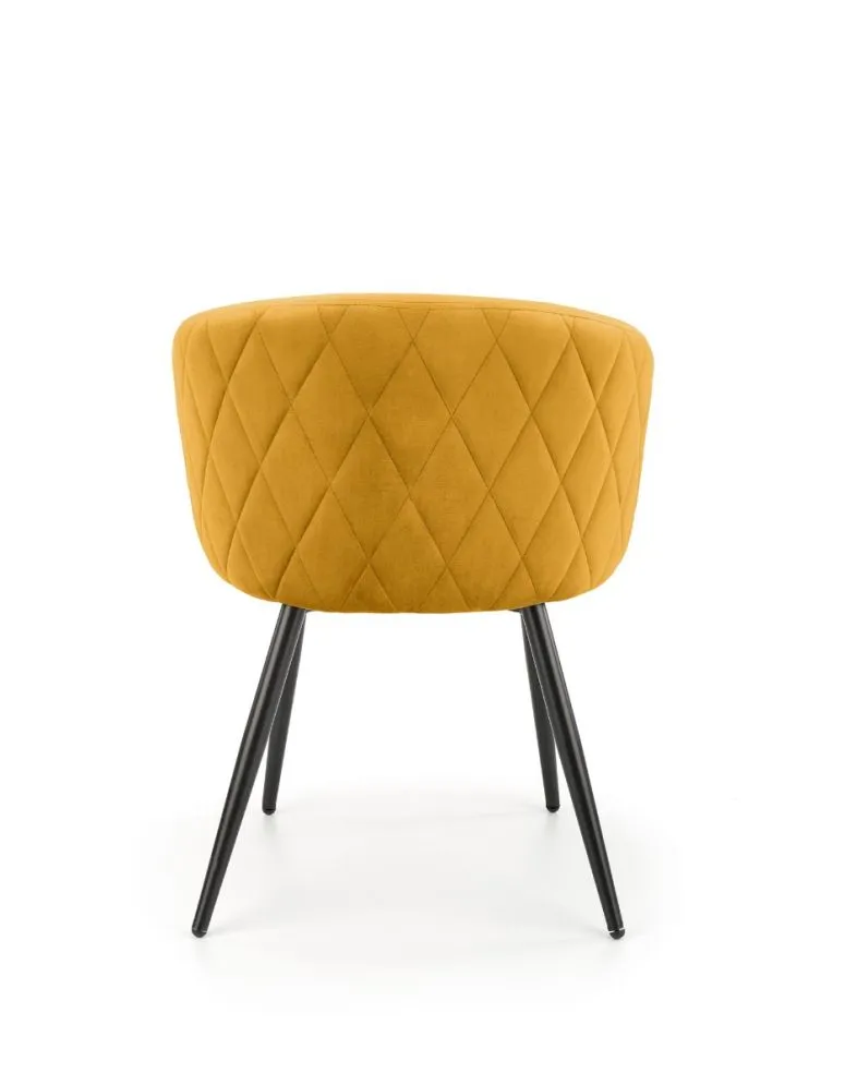 Krzesło K430 VELVET musztardowe tapicerowane aksamitem | MIRAT. w stylu GLAMOUR, LOFT kolekcja