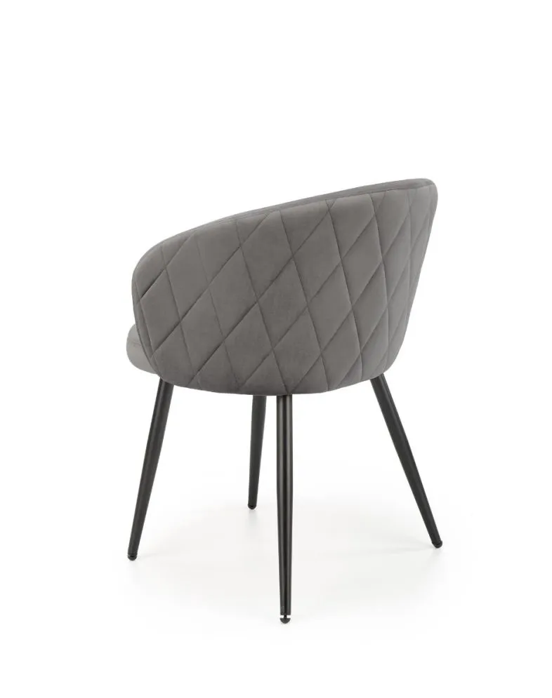 Krzesło K430 VELVET szare tapicerowane z podłokietnikami | MIRAT. styl GLAMOUR, LOFT