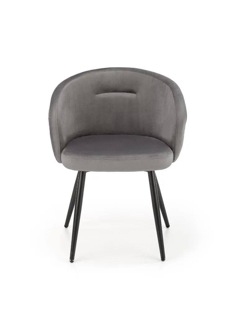 Krzesło K430 VELVET szare tapicerowane z podłokietnikami | MIRAT. styl GLAMOUR, LOFT