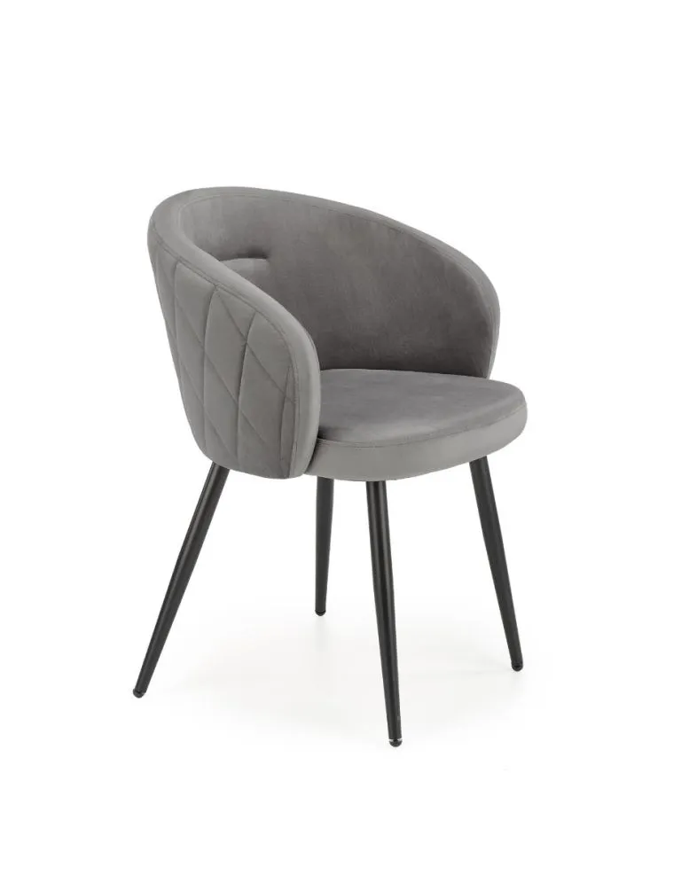 Krzesło K430 VELVET szare tapicerowane z podłokietnikami | MIRAT. styl GLAMOUR, LOFT
