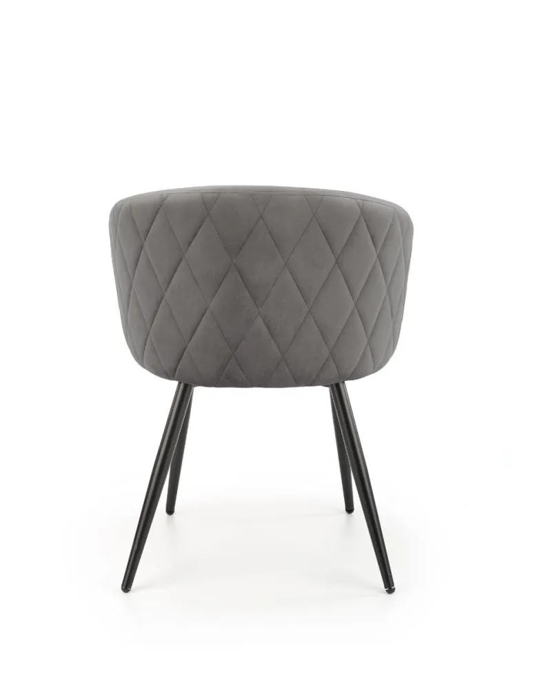Krzesło K430 VELVET szare tapicerowane z podłokietnikami | MIRAT. styl GLAMOUR, LOFT