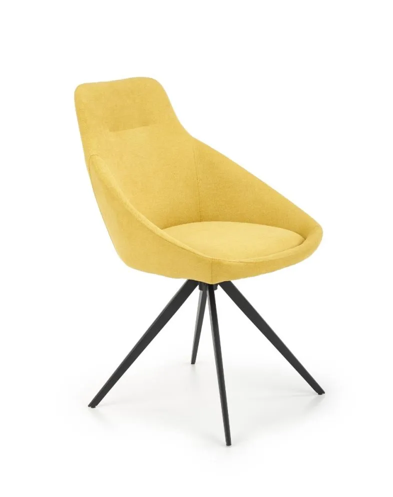Krzesło K431 żółte tapicerowane do jadalni | MIRAT. styl LOFT