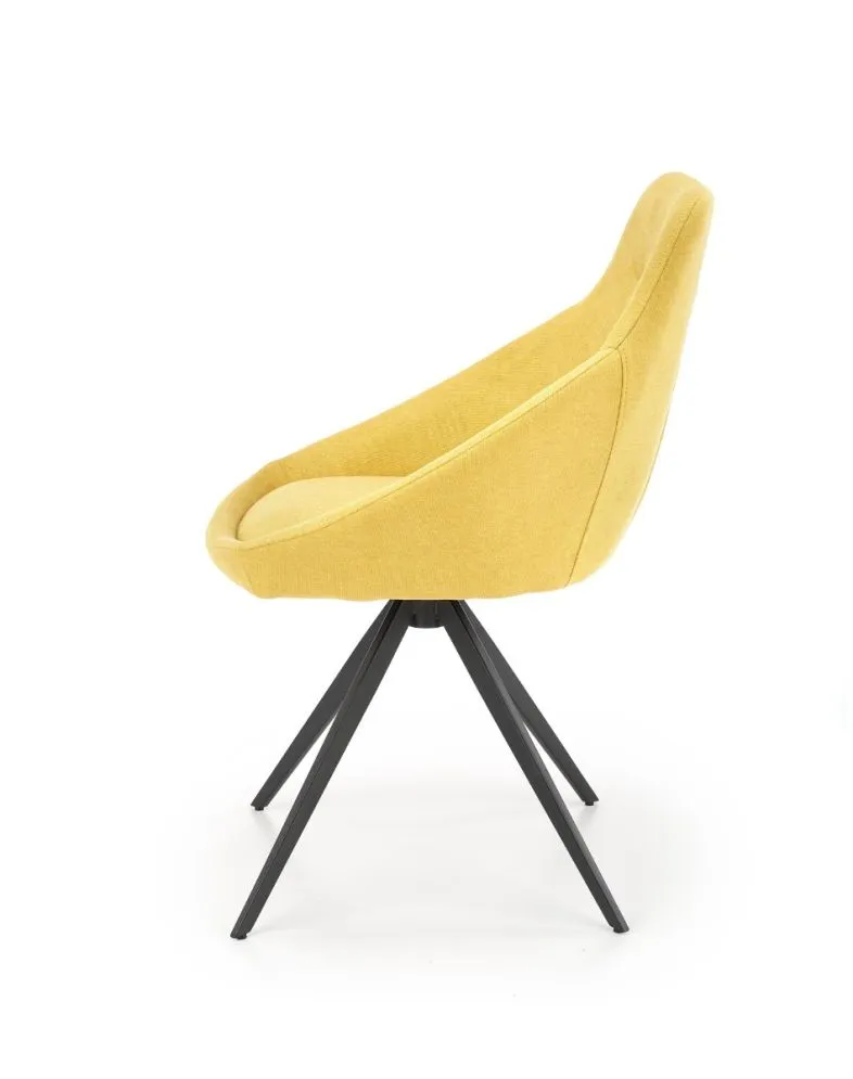 Krzesło K431 żółte tapicerowane do jadalni | MIRAT. styl LOFT