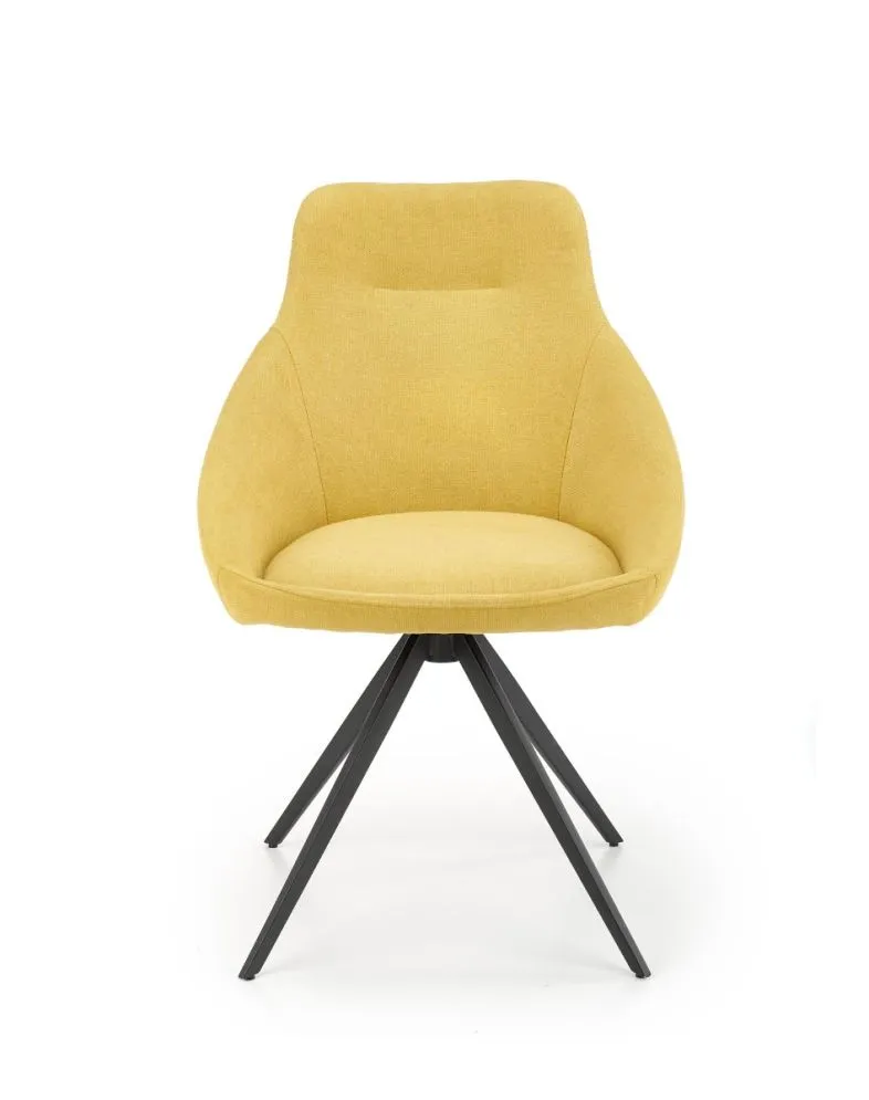 Krzesło K431 żółte tapicerowane do jadalni | MIRAT. styl LOFT