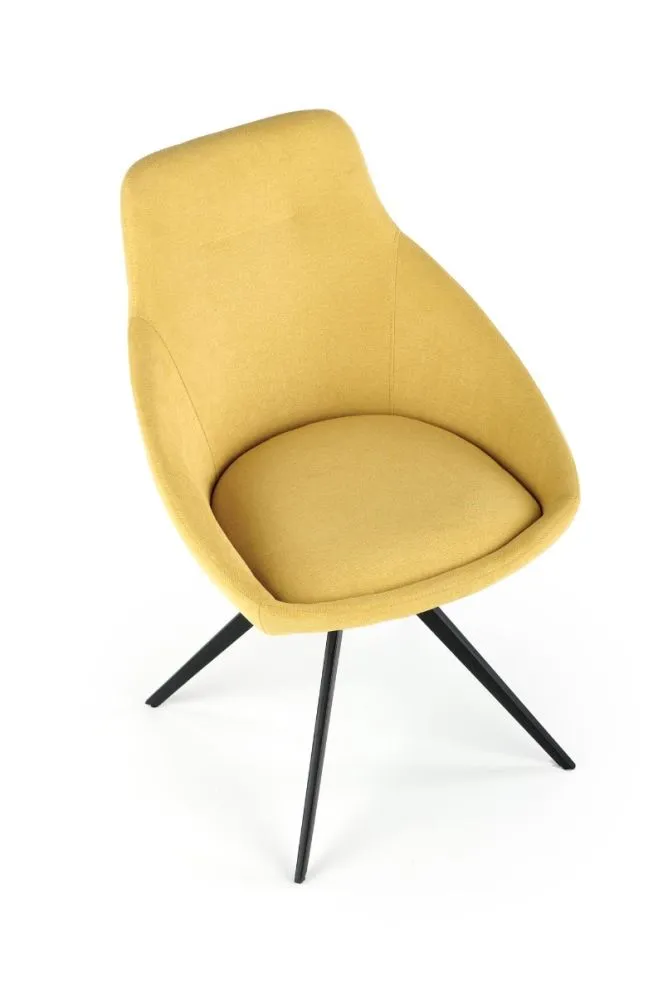 Krzesło K431 żółte tapicerowane do jadalni | MIRAT. styl LOFT