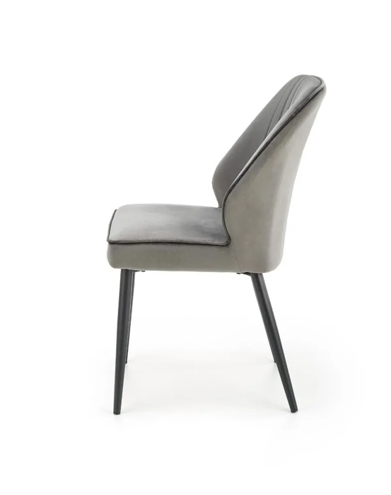 Krzesło K432 VELVET szare tapicerowane aksamitem | MIRAT. styl GLAMOUR, LOFT