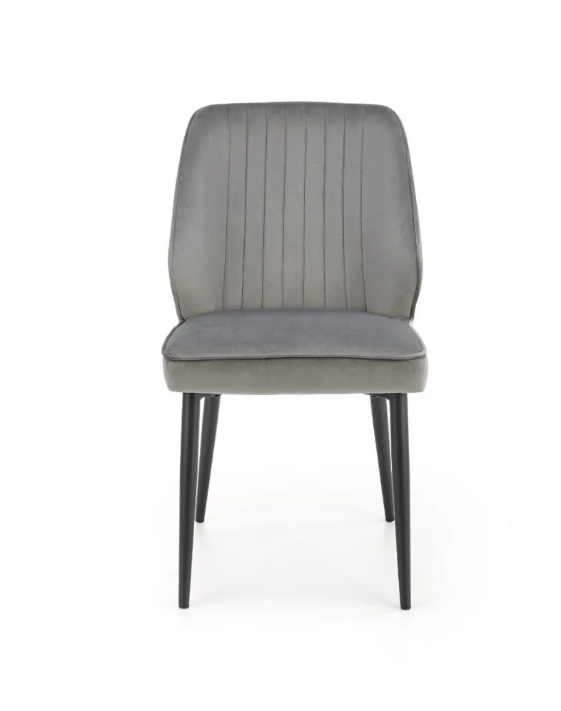 Krzesło K432 VELVET szare tapicerowane aksamitem | MIRAT. styl GLAMOUR, LOFT