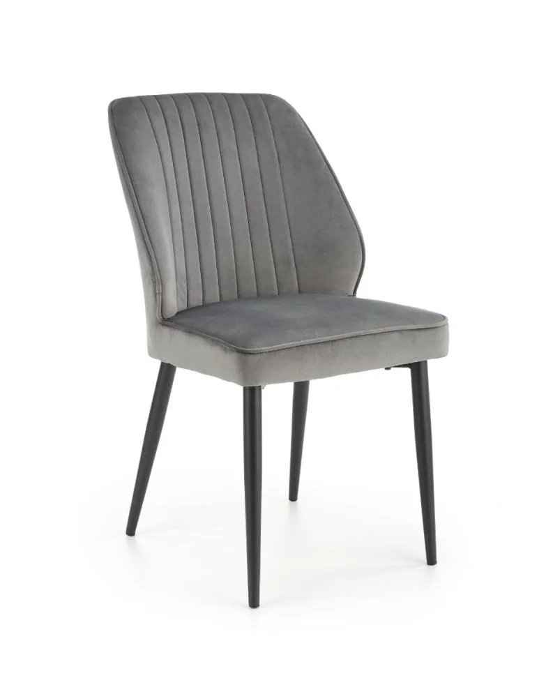 Krzesło K432 VELVET szare tapicerowane aksamitem | MIRAT. styl GLAMOUR, LOFT