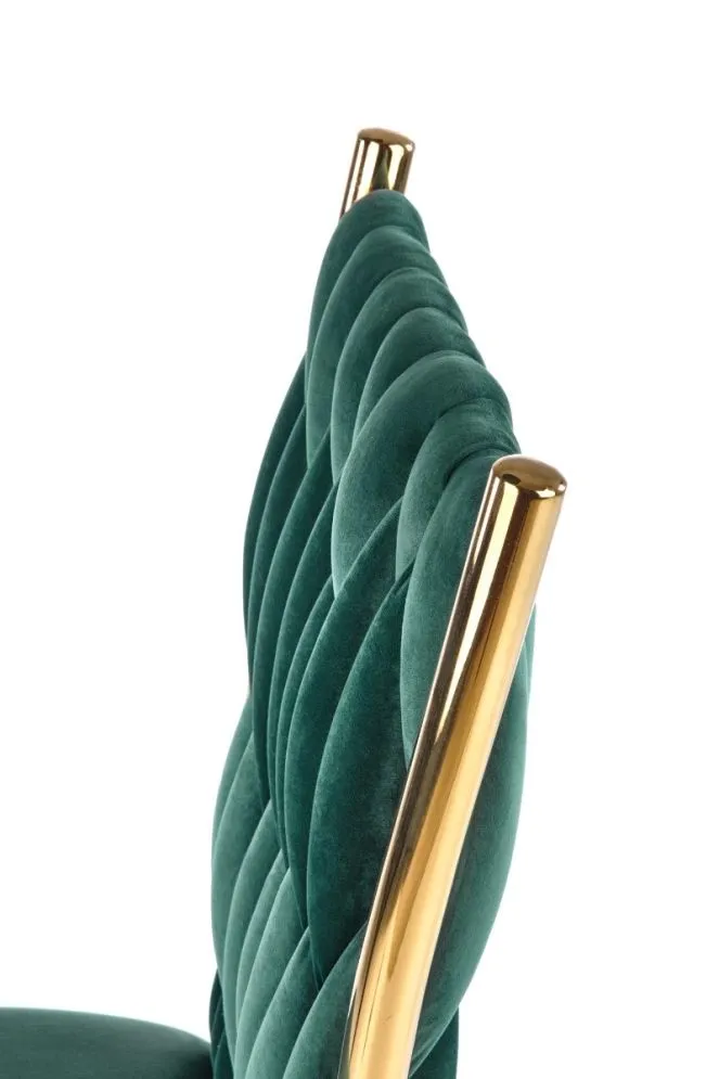 Krzesło K436 VELVET ciemnozielone/złote tapicerowane aksamitem | MIRAT. styl GLAMOUR