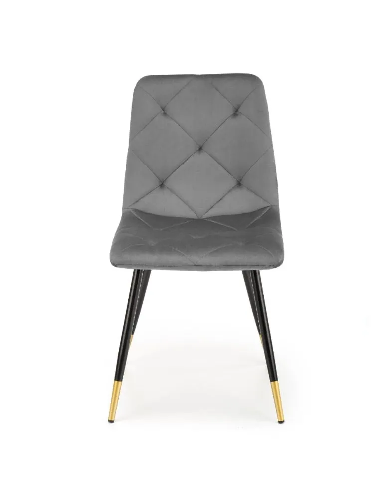 Krzesło K438 VELVET szare do jadalni w stylu glamour | MIRAT. styl GLAMOUR