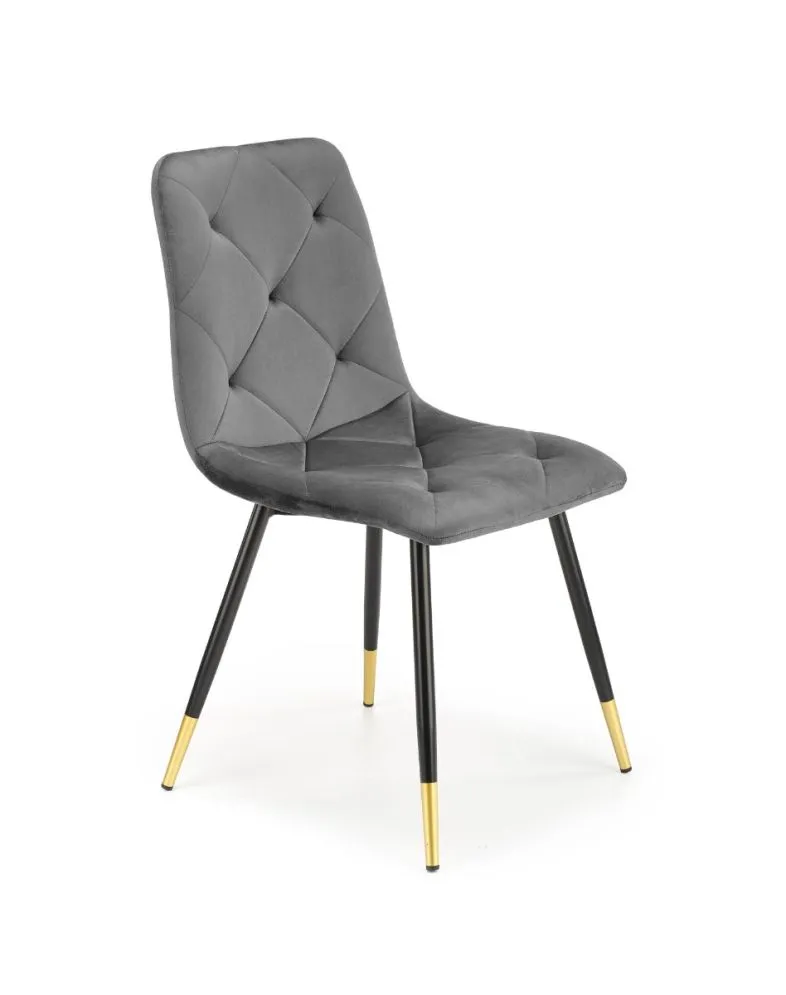 Krzesło K438 VELVET szare do jadalni w stylu glamour | MIRAT. styl GLAMOUR