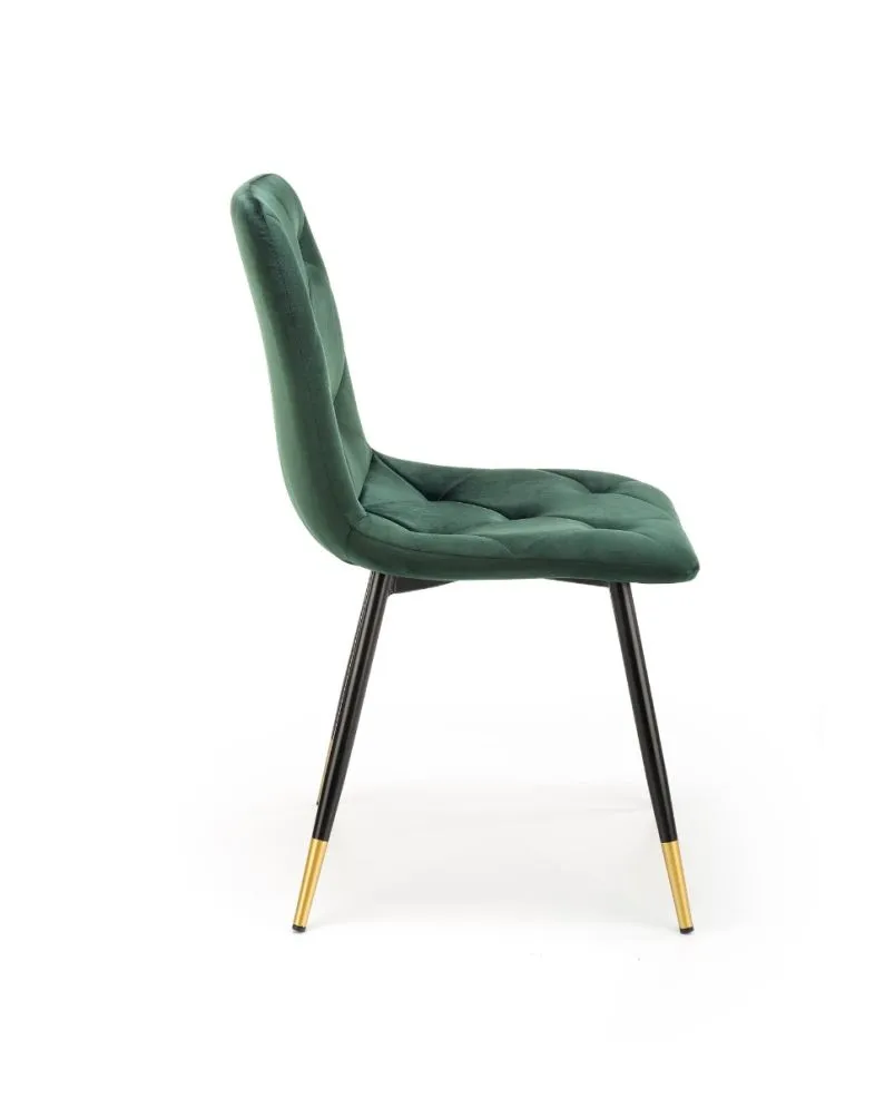 Krzesło K438 VELVET ciemnozielone pikowane | MIRAT. styl GLAMOUR