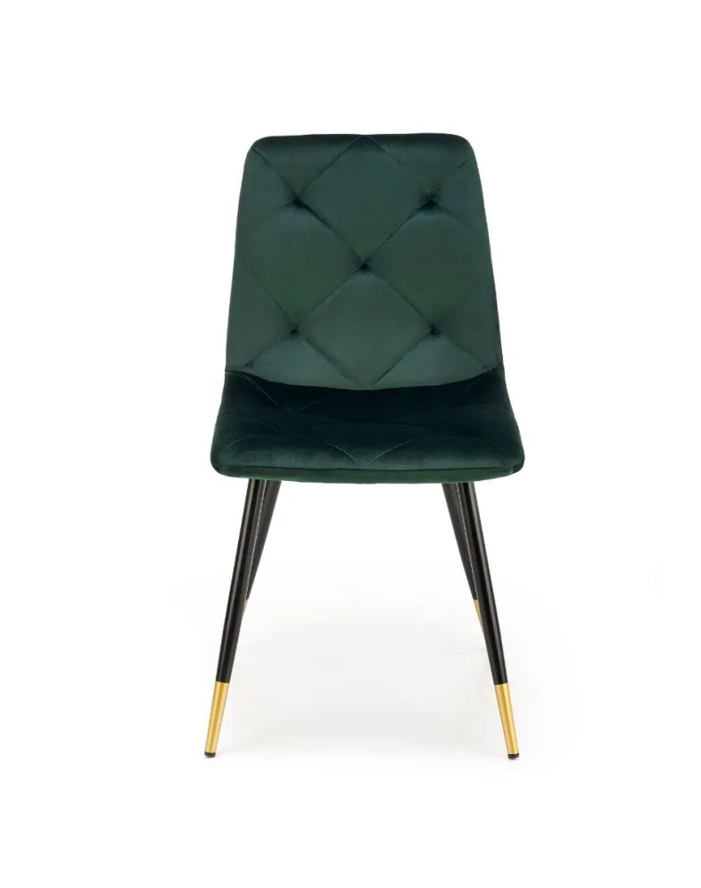 Krzesło K438 VELVET ciemnozielone pikowane | MIRAT. styl GLAMOUR