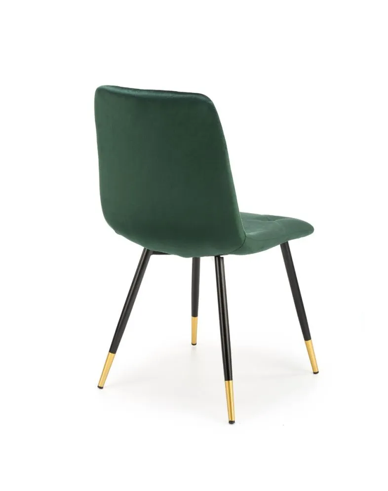 Krzesło K438 VELVET ciemnozielone pikowane | MIRAT. styl GLAMOUR