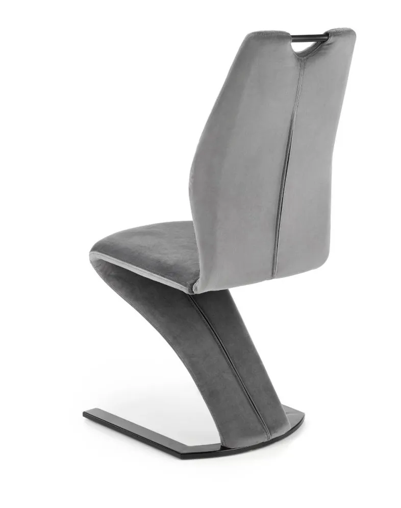 Krzesło K442 VELVET szare na jednej nodze w stylu loft | MIRAT.