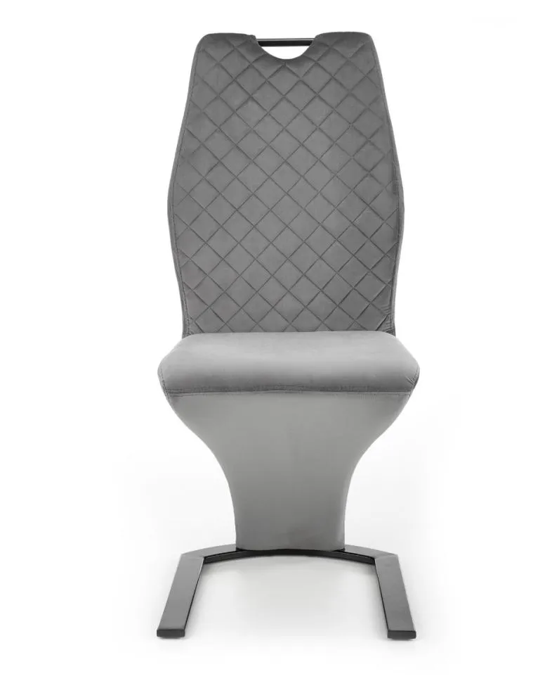 Krzesło K442 VELVET szare na jednej nodze w stylu loft | MIRAT.