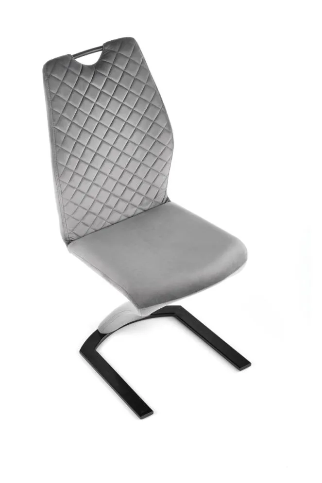 Krzesło K442 VELVET szare na jednej nodze w stylu loft | MIRAT.