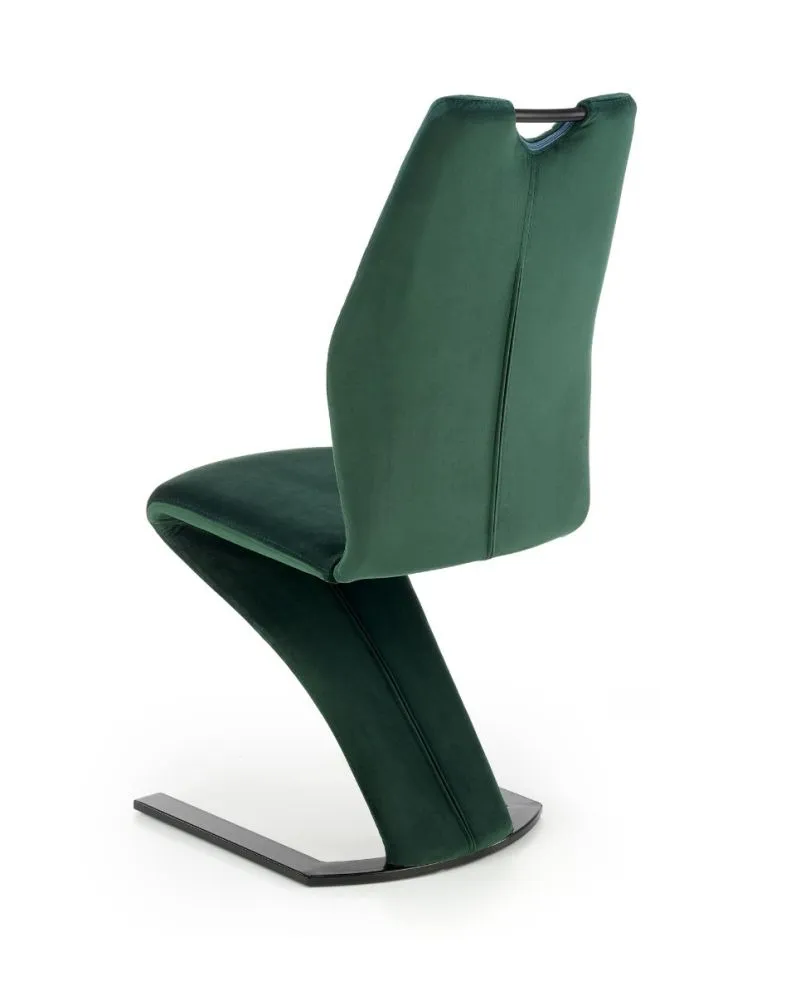 Krzesło K442 VELVET ciemnozielone tapicerowane na płozie | MIRAT. styl LOFT
