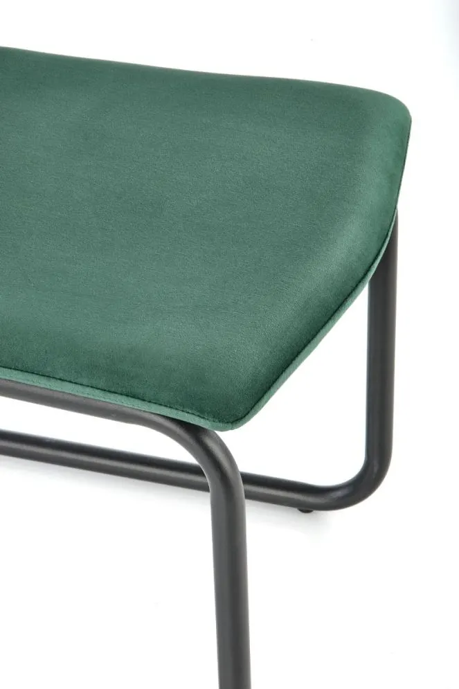 Krzesło K444 VELVET ciemnozielone tapicerowane na płozie | MIRAT. styl GLAMOUR, LOFT