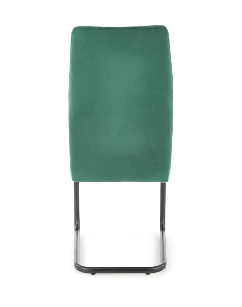 Krzesło K444 VELVET ciemnozielone tapicerowane na płozie | MIRAT. styl GLAMOUR, LOFT