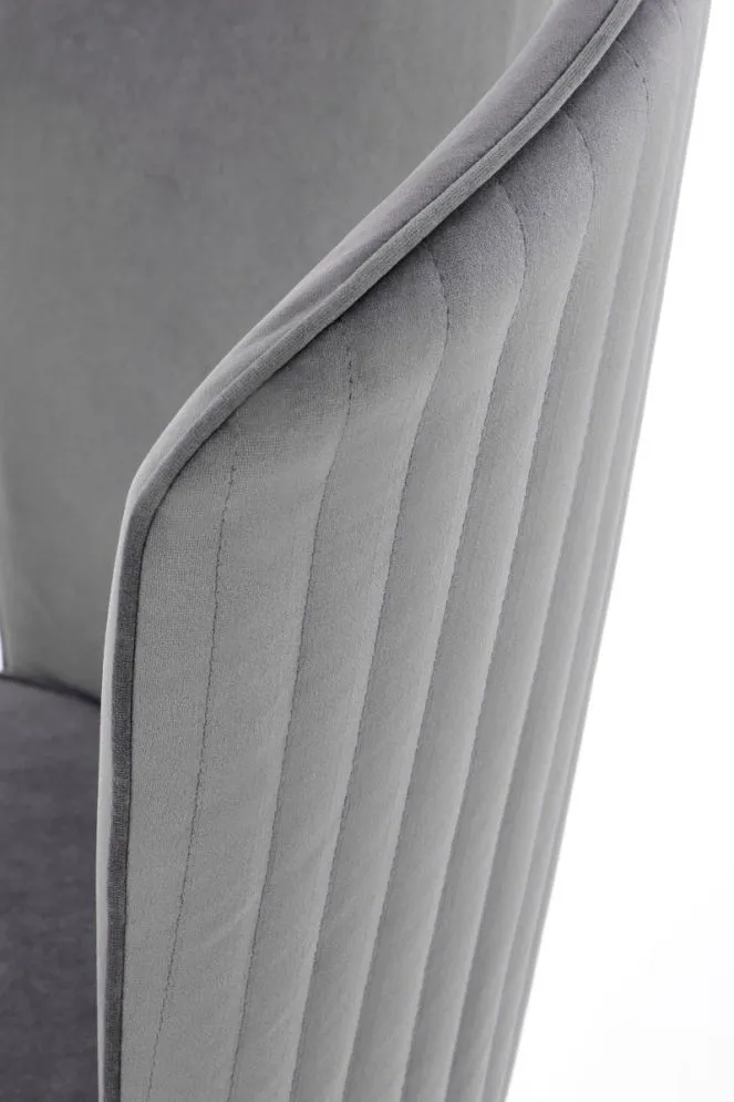 Szare krzesło K446 VELVET tapicerowane do salonu | MIRAT. styl GLAMOUR