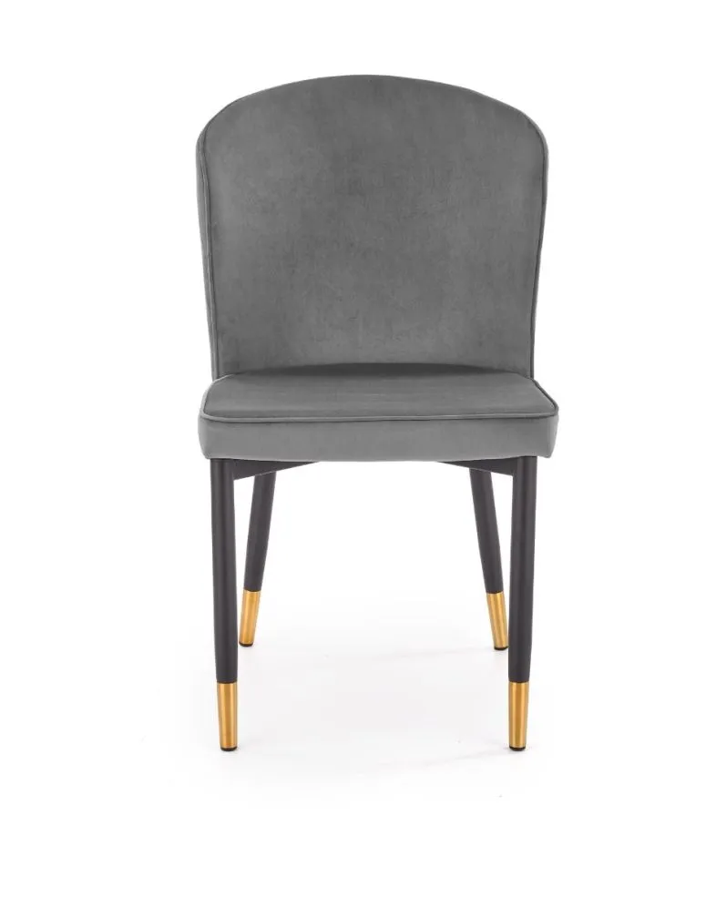 Szare krzesło K446 VELVET tapicerowane do salonu | MIRAT. styl GLAMOUR