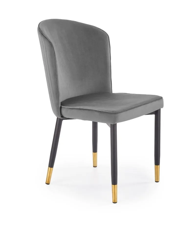 Szare krzesło K446 VELVET tapicerowane do salonu | MIRAT. styl GLAMOUR