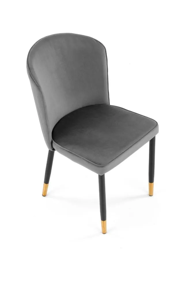 Szare krzesło K446 VELVET tapicerowane do salonu | MIRAT. styl GLAMOUR