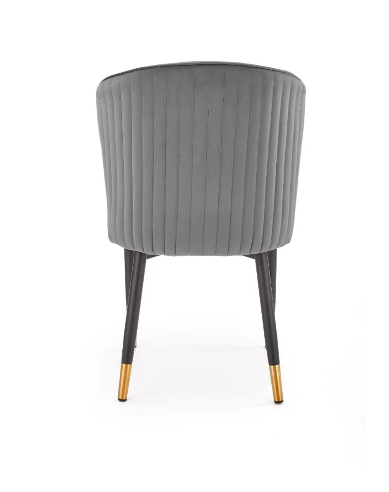 Szare krzesło K446 VELVET tapicerowane do salonu | MIRAT. styl GLAMOUR