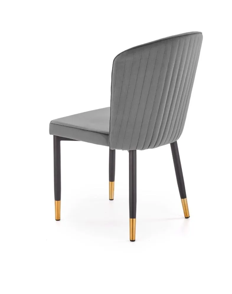 Szare krzesło K446 VELVET tapicerowane do salonu | MIRAT. styl GLAMOUR