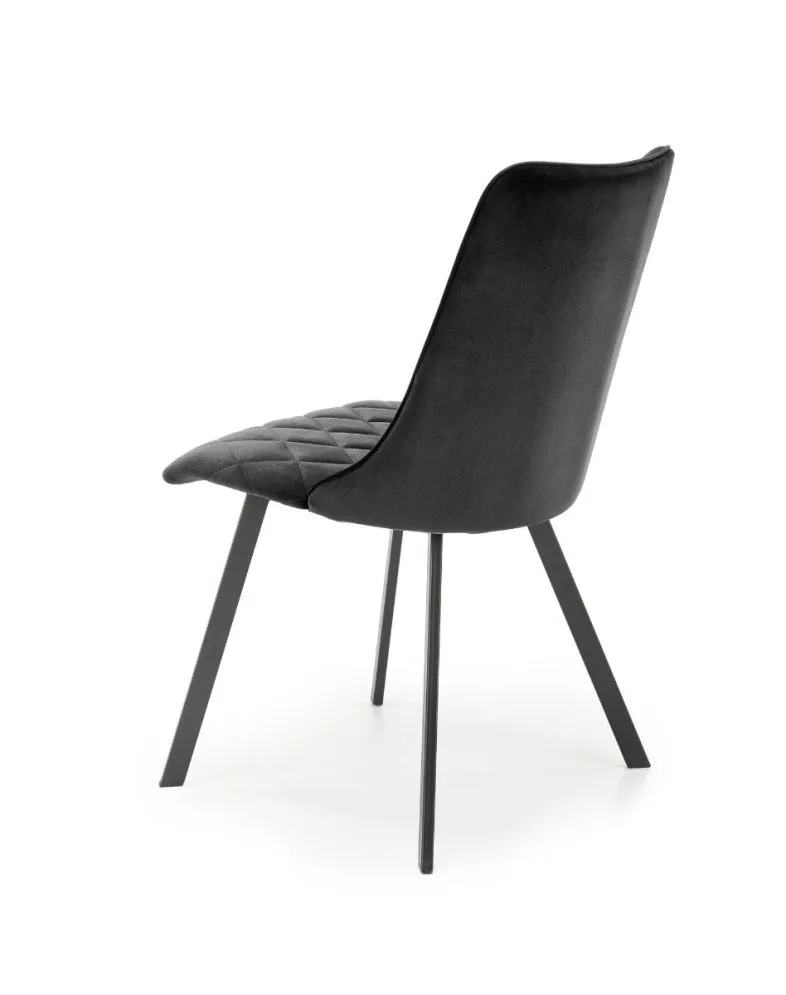 Krzesło tapicerowane K450 VELVET czarne welurowe nowoczesne | MIRAT. styl GLAMOUR, LOFT