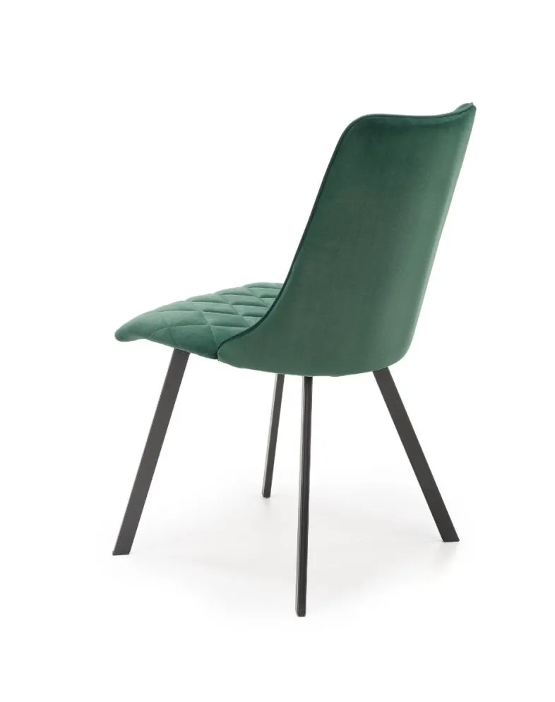 Ciemnozielone krzesło K450 VELVET tapicerowane do salonu | MIRAT. w stylu GLAMOUR, LOFT kolekcja
