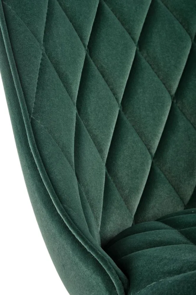 Ciemnozielone krzesło K450 VELVET tapicerowane do salonu | MIRAT. w stylu GLAMOUR, LOFT kolekcja