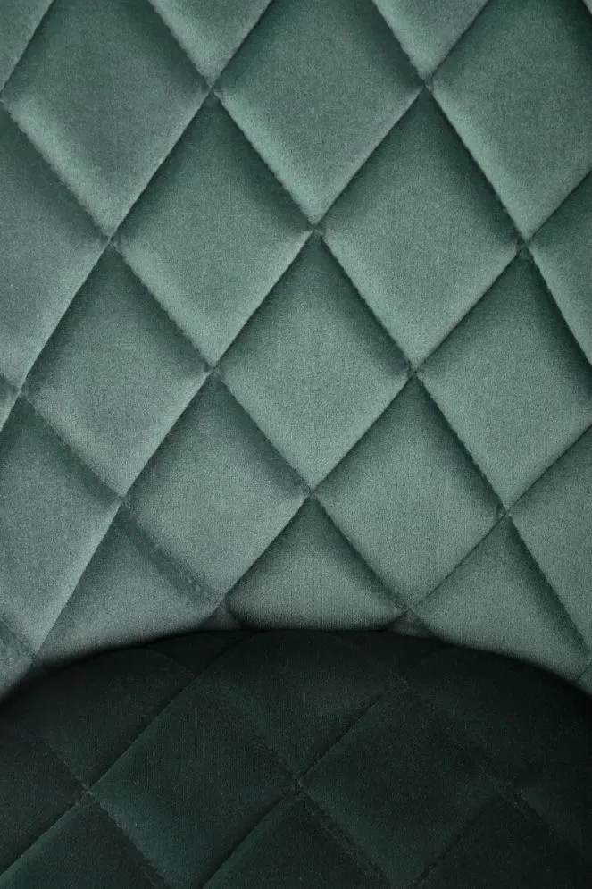 Ciemnozielone krzesło K450 VELVET tapicerowane do salonu | MIRAT. w stylu GLAMOUR, LOFT kolekcja